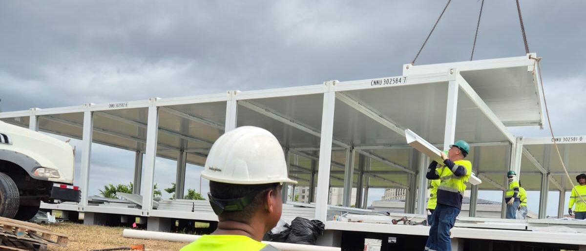 Izaje de un módulo estructural en obra